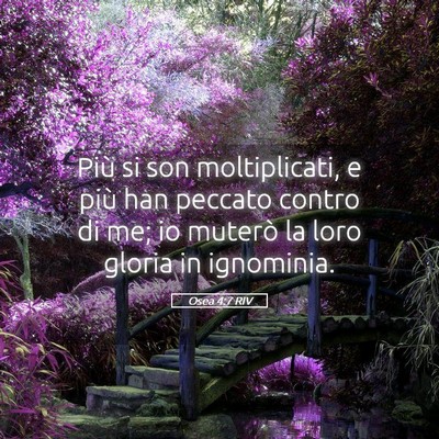 Picture 05 - Osea 4:7 RIV - Più si son moltiplicati, e più han peccato - Bible Verse Picture