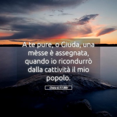 Picture 05 - Osea 6:11 RIV - A te pure, o Giuda, una mèsse è assegnata, - Bible Verse Picture