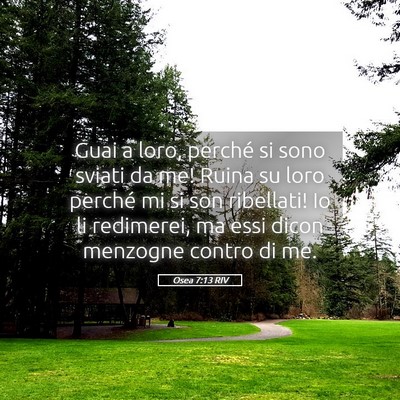 Picture 05 - Osea 7:13 RIV - Guai a loro, perché si sono sviati da me! Ruina - Bible Verse Picture