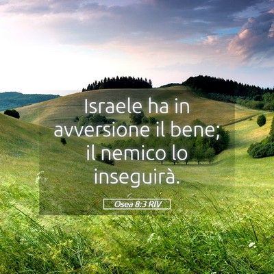 Picture 05 - Osea 8:3 RIV - Israele ha in avversione il bene; il nemico lo - Bible Verse Picture