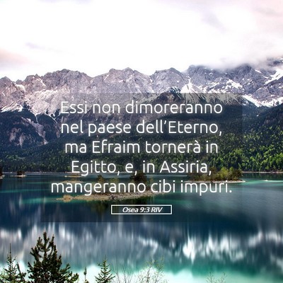 Picture 05 - Osea 9:3 RIV - Essi non dimoreranno nel paese dell’Eterno, ma - Bible Verse Picture