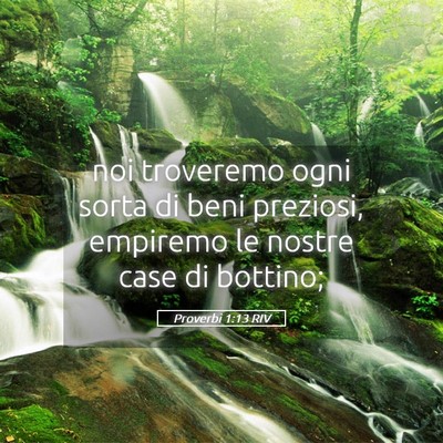 Picture 05 - Proverbi 1:13 RIV - noi troveremo ogni sorta di beni preziosi, - Bible Verse Picture