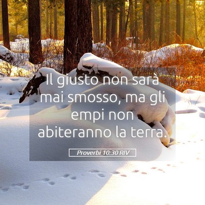 Picture 05 - Proverbi 10:30 RIV - Il giusto non sarà mai smosso, ma gli empi non - Bible Verse Picture