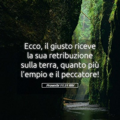 Picture 05 - Proverbi 11:31 RIV - Ecco, il giusto riceve la sua retribuzione sulla - Bible Verse Picture