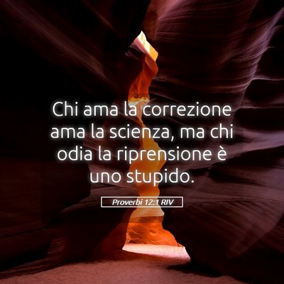 Picture 05 - Proverbi 12:1 RIV - Chi ama la correzione ama la scienza, ma chi odia - Bible Verse Picture