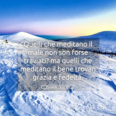 Picture 05 - Proverbi 14:22 RIV - Quelli che meditano il male non son forse - Bible Verse Picture