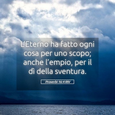 Picture 05 - Proverbi 16:4 RIV - L’Eterno ha fatto ogni cosa per uno scopo; - Bible Verse Picture