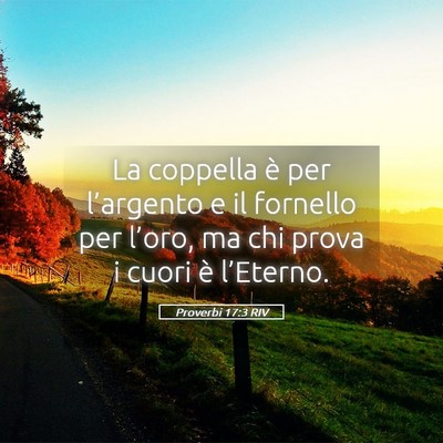 Picture 05 - Proverbi 17:3 RIV - La coppella è per l’argento e il fornello per - Bible Verse Picture
