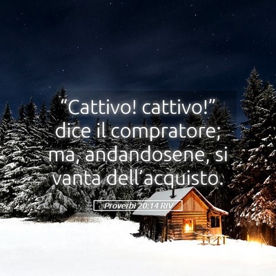 Picture 05 - Proverbi 20:14 RIV - “Cattivo! cattivo!” dice il compratore; ma, - Bible Verse Picture