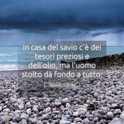 Picture 05 - Proverbi 21:20 RIV - In casa del savio c’è dei tesori preziosi e - Bible Verse Picture