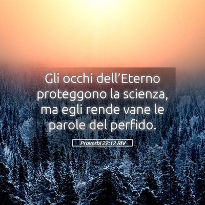 Picture 05 - Proverbi 22:12 RIV - Gli occhi dell’Eterno proteggono la scienza, ma - Bible Verse Picture