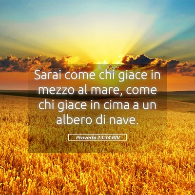Picture 05 - Proverbi 23:34 RIV - Sarai come chi giace in mezzo al mare, come chi - Bible Verse Picture