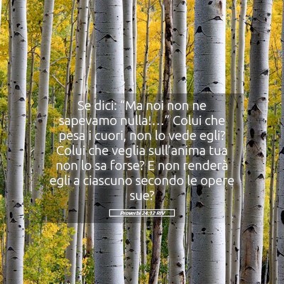 Picture 05 - Proverbi 24:12 RIV - Se dici: “Ma noi non ne sapevamo nulla!…” - Bible Verse Picture