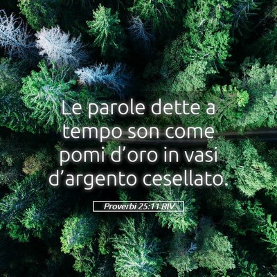 Picture 05 - Proverbi 25:11 RIV - Le parole dette a tempo son come pomi d’oro in - Bible Verse Picture