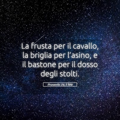 Picture 05 - Proverbi 26:3 RIV - La frusta per il cavallo, la briglia per - Bible Verse Picture