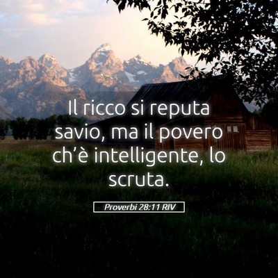 Picture 05 - Proverbi 28:11 RIV - Il ricco si reputa savio, ma il povero ch’è - Bible Verse Picture