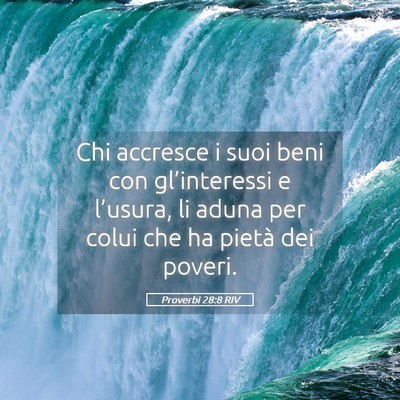 Picture 05 - Proverbi 28:8 RIV - Chi accresce i suoi beni con gl’interessi e - Bible Verse Picture