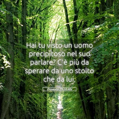 Picture 05 - Proverbi 29:20 RIV - Hai tu visto un uomo precipitoso nel suo parlare? - Bible Verse Picture