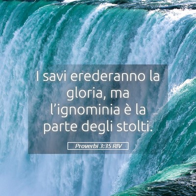 Picture 05 - Proverbi 3:35 RIV - I savi erederanno la gloria, ma l’ignominia è - Bible Verse Picture