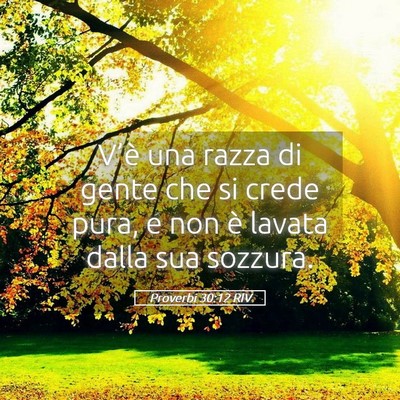 Picture 05 - Proverbi 30:12 RIV - V’è una razza di gente che si crede pura, e - Bible Verse Picture