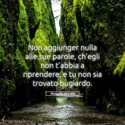 Picture 05 - Proverbi 30:6 RIV - Non aggiunger nulla alle sue parole, ch’egli - Bible Verse Picture