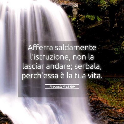 Picture 05 - Proverbi 4:13 RIV - Afferra saldamente l’istruzione, non la lasciar - Bible Verse Picture