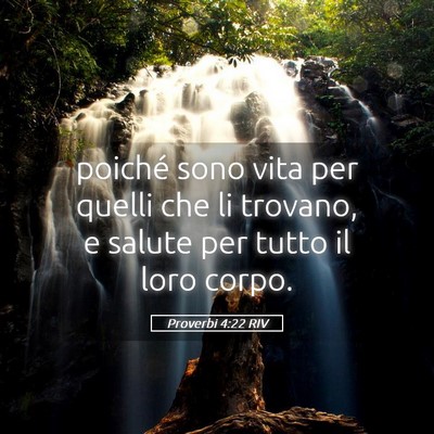 Picture 05 - Proverbi 4:22 RIV - poiché sono vita per quelli che li trovano, e - Bible Verse Picture