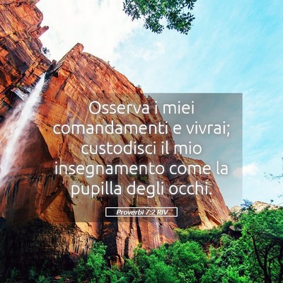 Picture 05 - Proverbi 7:2 RIV - Osserva i miei comandamenti e vivrai; custodisci - Bible Verse Picture