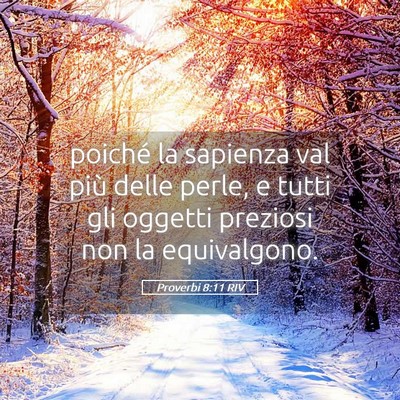 Picture 05 - Proverbi 8:11 RIV - poiché la sapienza val più delle perle, e tutti - Bible Verse Picture