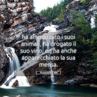 Picture 05 - Proverbi 9:2 RIV - ha ammazzato i suoi animali, ha drogato il suo - Bible Verse Picture