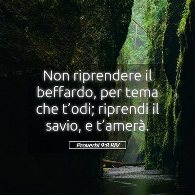 Picture 05 - Proverbi 9:8 RIV - Non riprendere il beffardo, per tema che t’odi; - Bible Verse Picture