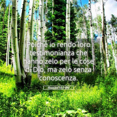 Picture 05 - Romani 10:2 RIV - Poiché io rendo loro testimonianza che hanno - Bible Verse Picture