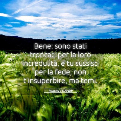 Picture 05 - Romani 11:20 RIV - Bene: sono stati troncati per la loro - Bible Verse Picture