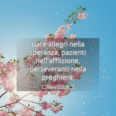 Picture 05 - Romani 12:12 RIV - siate allegri nella speranza, pazienti - Bible Verse Picture