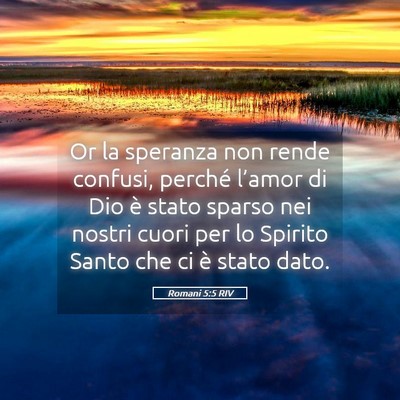 Picture 05 - Romani 5:5 RIV - Or la speranza non rende confusi, perché - Bible Verse Picture