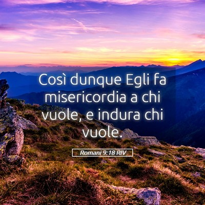 Picture 05 - Romani 9:18 RIV - Così dunque Egli fa misericordia a chi vuole, e - Bible Verse Picture
