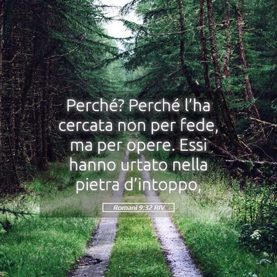 Picture 05 - Romani 9:32 RIV - Perché? Perché l’ha cercata non per fede, ma - Bible Verse Picture