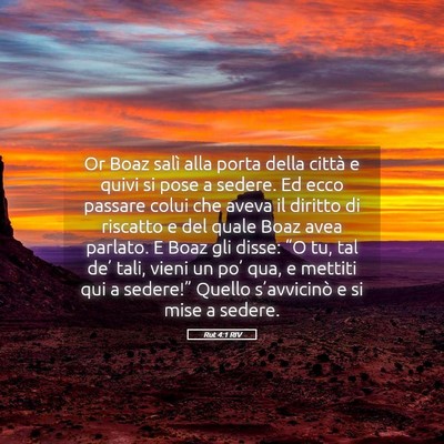 Picture 05 - Rut 4:1 RIV - Or Boaz salì alla porta della città e quivi si - Bible Verse Picture