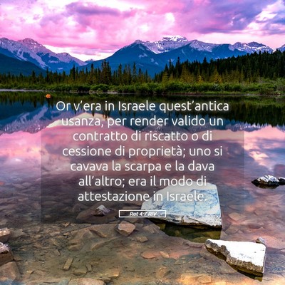 Picture 05 - Rut 4:7 RIV - Or v’era in Israele quest’antica usanza, per - Bible Verse Picture
