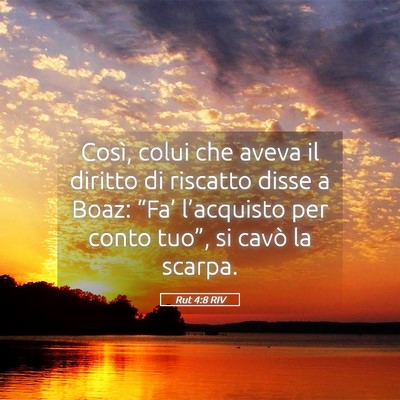 Picture 05 - Rut 4:8 RIV - Così, colui che aveva il diritto di riscatto - Bible Verse Picture