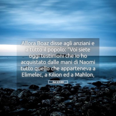 Picture 05 - Rut 4:9 RIV - Allora Boaz disse agli anziani e a tutto il - Bible Verse Picture
