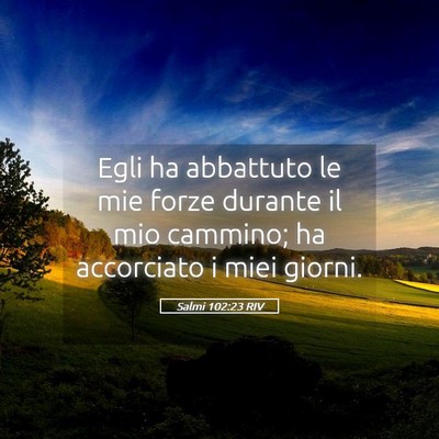 Picture 05 - Salmi 102:23 RIV - Egli ha abbattuto le mie forze durante il mio - Bible Verse Picture