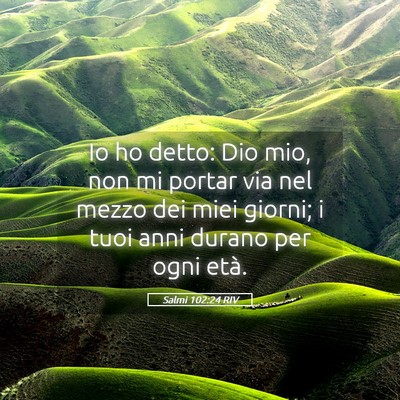 Picture 05 - Salmi 102:24 RIV - Io ho detto: Dio mio, non mi portar via nel mezzo - Bible Verse Picture