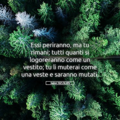 Picture 05 - Salmi 102:26 RIV - Essi periranno, ma tu rimani; tutti quanti si - Bible Verse Picture