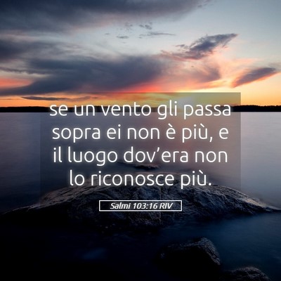 Picture 05 - Salmi 103:16 RIV - se un vento gli passa sopra ei non è più, e il - Bible Verse Picture
