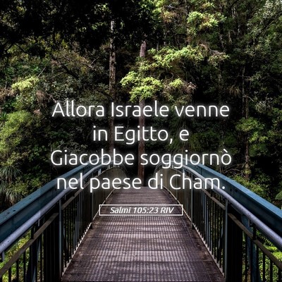Picture 05 - Salmi 105:23 RIV - Allora Israele venne in Egitto, e Giacobbe - Bible Verse Picture
