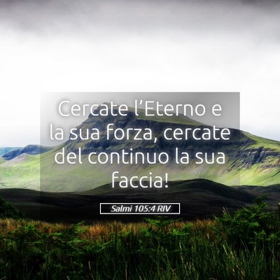 Picture 05 - Salmi 105:4 RIV - Cercate l’Eterno e la sua forza, cercate del - Bible Verse Picture