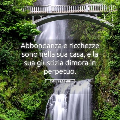 Picture 05 - Salmi 112:3 RIV - Abbondanza e ricchezze sono nella sua casa, e la - Bible Verse Picture
