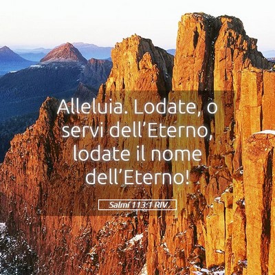 Picture 05 - Salmi 113:1 RIV - Alleluia. Lodate, o servi dell’Eterno, lodate - Bible Verse Picture
