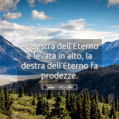 Picture 05 - Salmi 118:16 RIV - La destra dell’Eterno è levata in alto, la - Bible Verse Picture